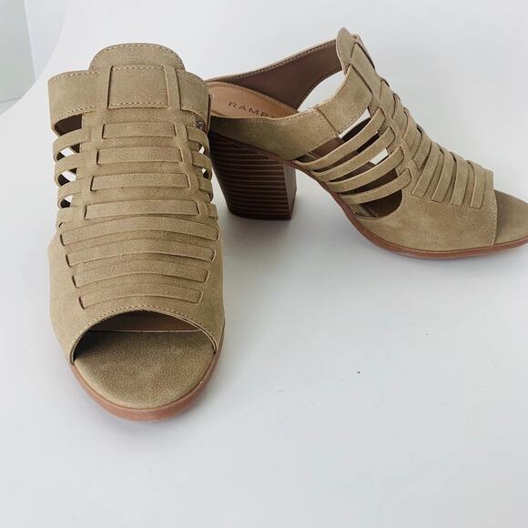 Rampage Vivienne Women's Shoes Open Toe Sandals Vegan Block Heel Sand Brown Sz 9 - Picture 2 of 9